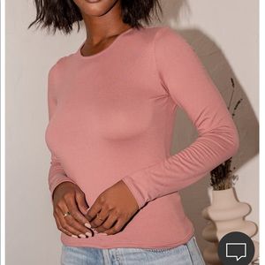 Lulus Sweet Necessities Mauve Pink Long Sleeve Top